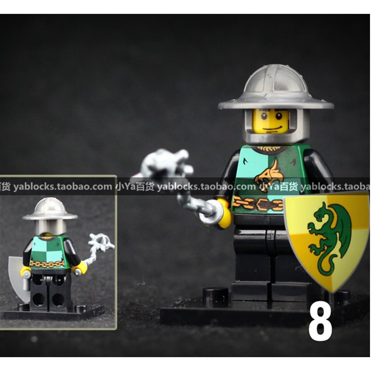 Đồ chơi lắp ráp xếp hình lego minifigures nhân vật lính trung cổ hiệp sĩ rồng xanh knights green dragon Xinh X0148 xh519