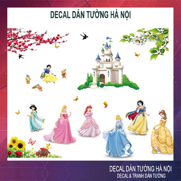 Đề can dán tường cho bé học DECAL DECOR DF5102 7 Nàng Công Chúa