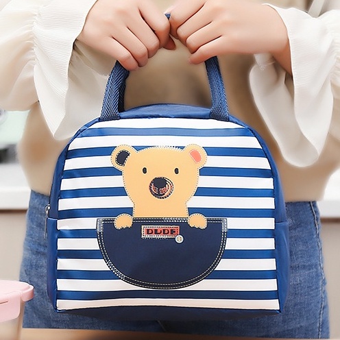 Túi đựng cơm vải Oxford 600D chống thấm, nhiều lớp có lót nhôm giữ nhiệt, Túi đựng thức ăn văn phòng cách nhiệt tốt