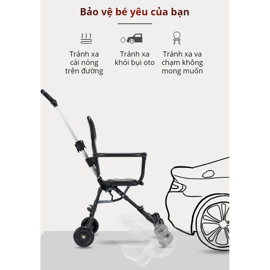 XE ĐẨY EM BÉ XẾP NHỎ CHỈ 3.5KG DU LỊCH 2-WAY REST BABY - Home and Garden