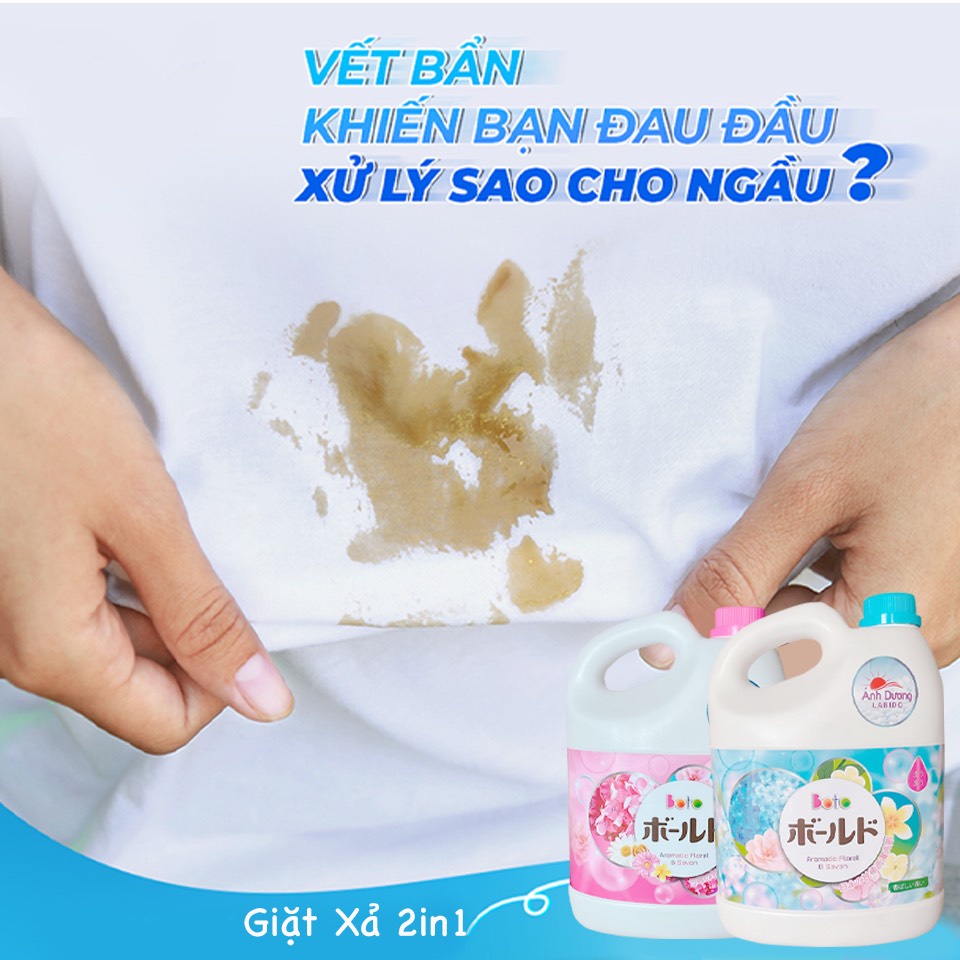 Combo 2 Can Nước Giặt Boto, Nước Giặt Ánh Dương Công Nghệ 3D Nhật Bản Giữ Màu Dung tích 3,6 lít