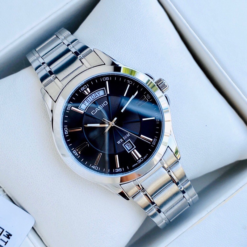 Đồng hồ Nam C.asio MTP 1381D dây thép cực sang trọng