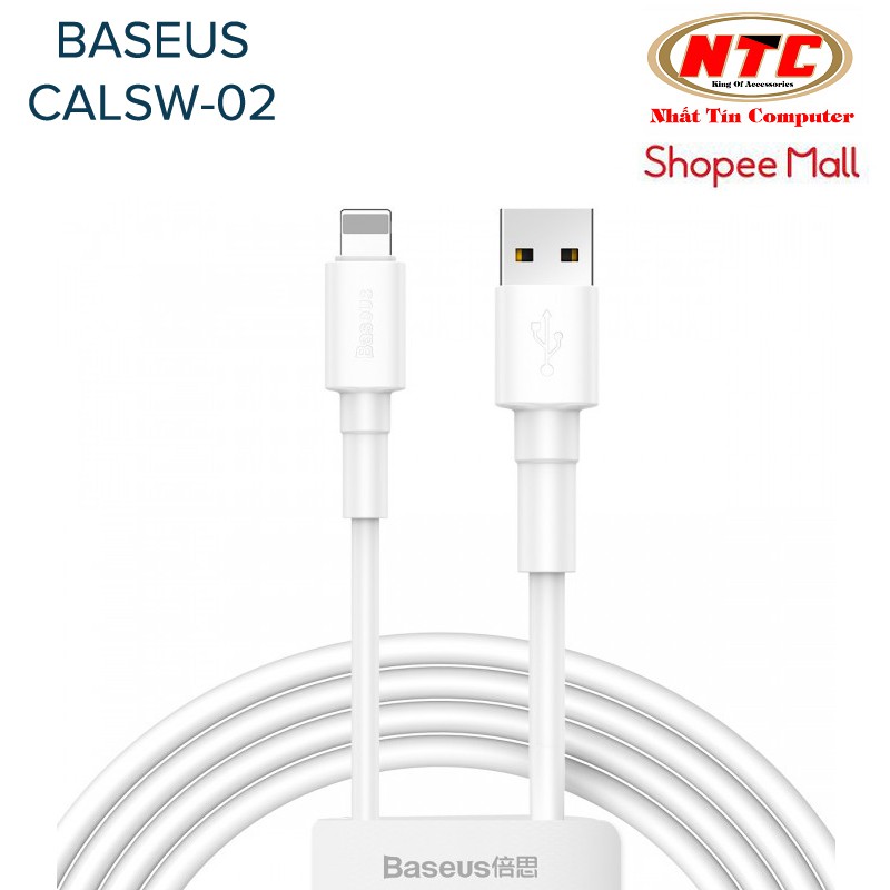 Cáp sạc lightning Baseus CALSW-02 dành cho Iphone/Ipad dài 1m max 2.4A (trắng)