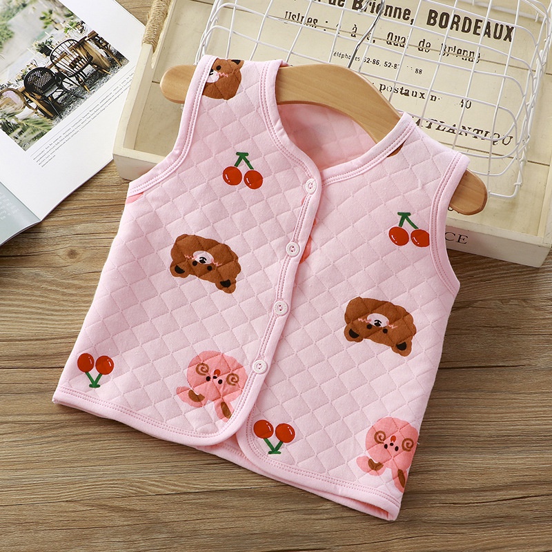 Áo gile cotton trần bông 3 lớp CỰC ĐẸP cho bé trai và bé gái hình ngộ nghĩnh