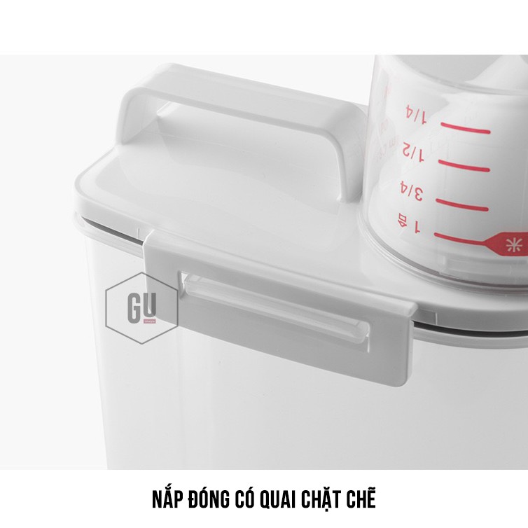 Thùng Đựng Gạo, Hộp Đựng Gạo, ngũ cốc, hạt, đồ khô kiểu Nhật 2kg
