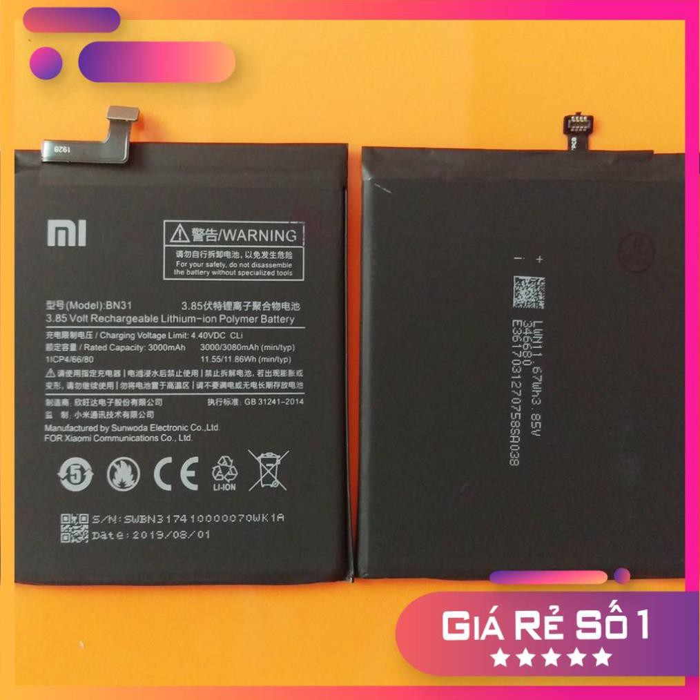 Sale giá rẻ Free ship  Pin Xiaomi BN31 cho Xiaomi Mi 5X / Mi A1 / Redmi Note 5A Prime xịn có bảo hành