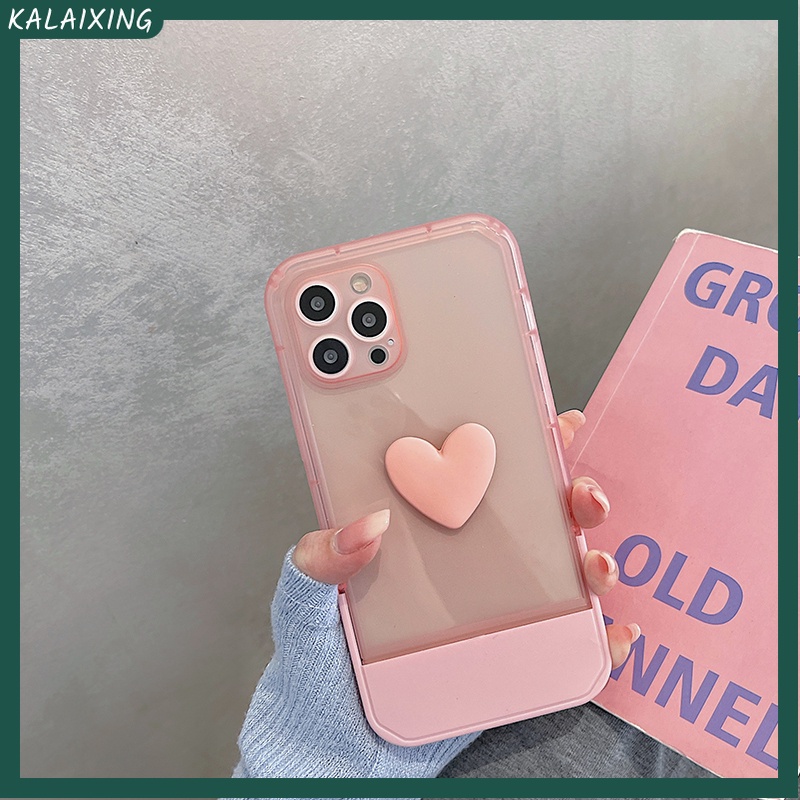 Ốp Điện Thoại Trong Suốt Họa Tiết Trái Tim Cho iPhone 13 Promax X XS XR 11 12Pro 12ProMax
