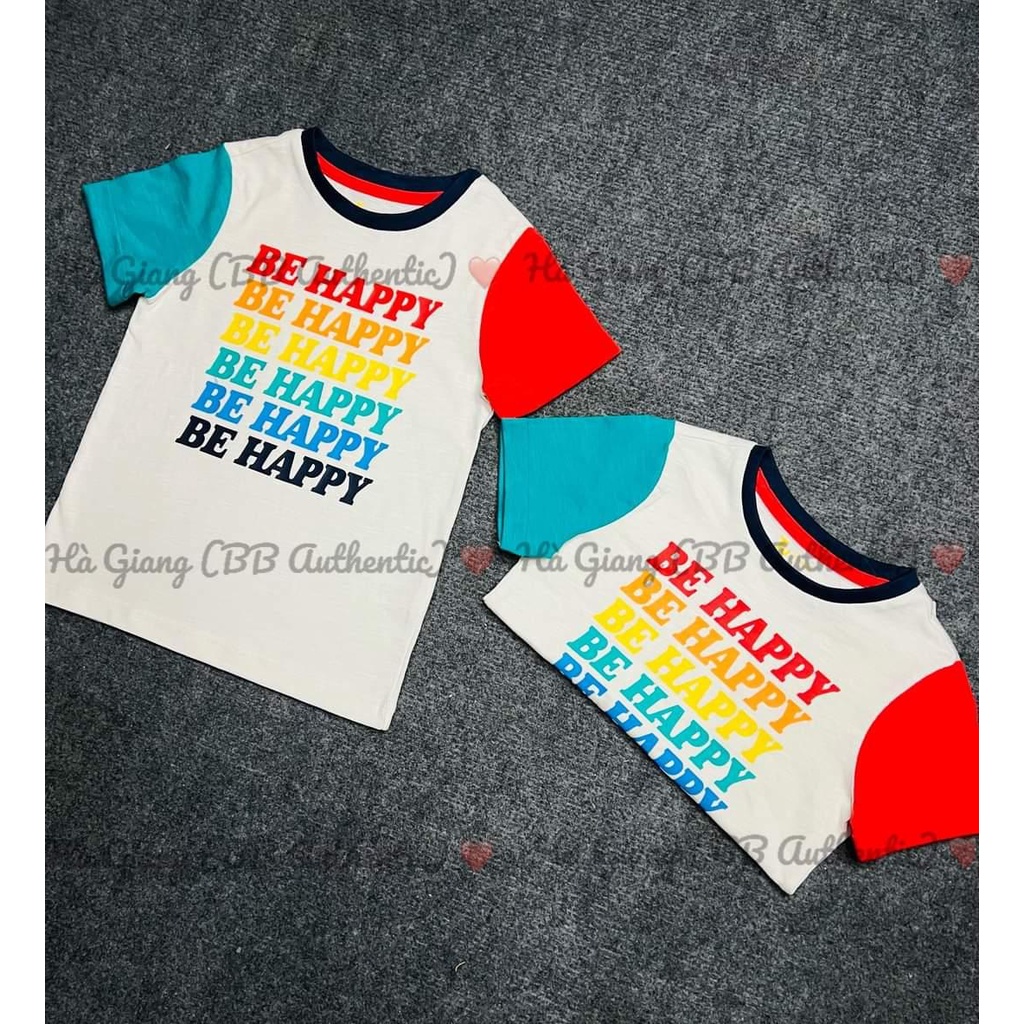 (HÀNG CHÍNH HÃNG) Áo phông tay phối màu Happy