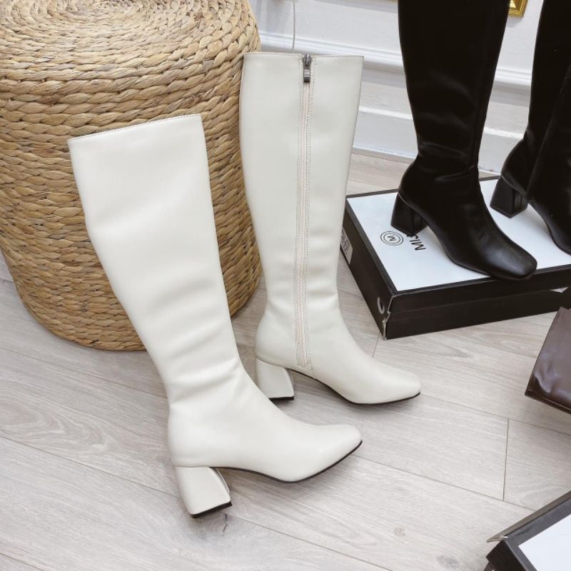 V(ẢNH THẬT) Boot Ống Cao Gót Ngựa 5p Da Mềm Êm Fullbox Dài Cao Cấp