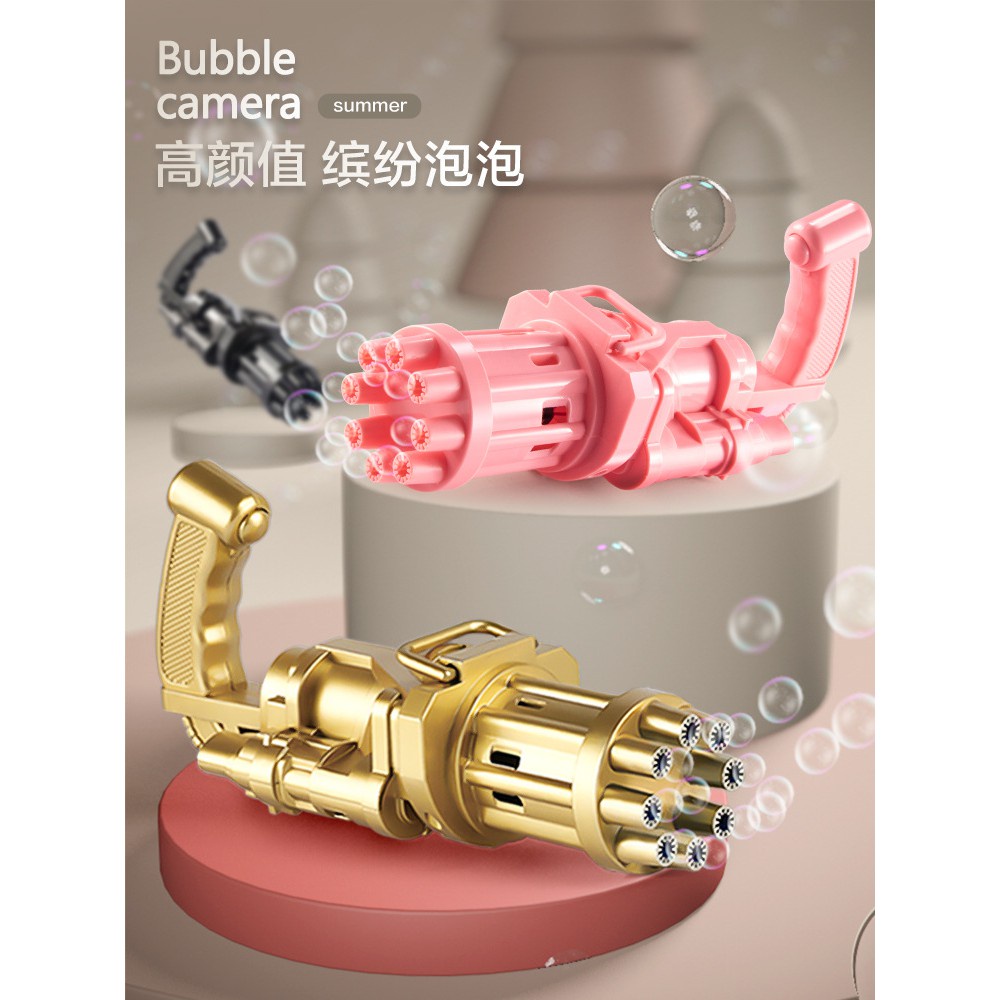Súng bắn bong bóng xà phồng, xà bông  8 nòng, 21 nòng lực xoay mạnh tạo nhiều bóng bóng  tặng kèm pin