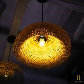 Chao đèn mây tre đan hình nấp
