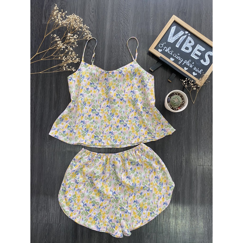 Bộ đồ mặc nhà nữ 2 dây VIBES Fleur Straps Set