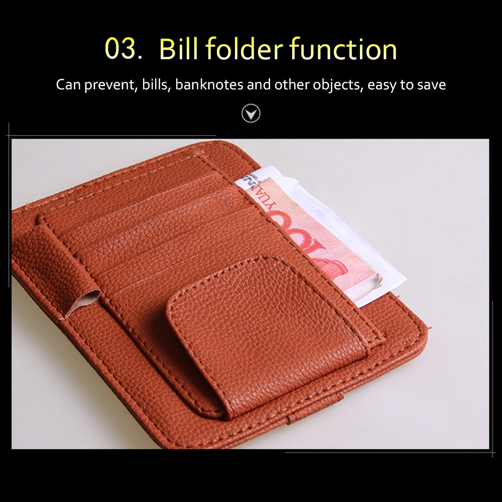 Túi Da Đựng Thẻ Gắn Tấm Che Nắng Xe Hơi Gọn Gàng Tiện Dụng