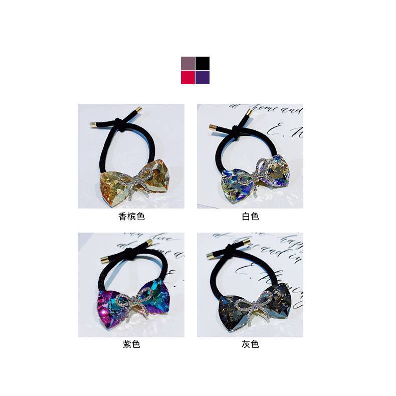 Dây buộc tóc hình nơ đính pha lê xinh xắn thời trang cho nữ