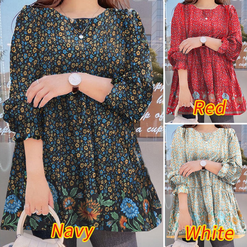 Zanzea Áo Tay Dài Cổ Tròn In Họa Tiết Hoa Dành Cho Nữ