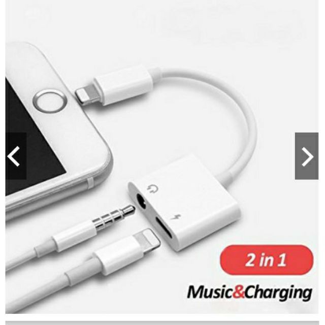 Jack chia cổng iPhone, Chuyển Đổi Lighting sang Tai Nghe 3.5mm Và Sạc Cho Iphone 6/6P/7/7P/8/X/Xs/XMAx