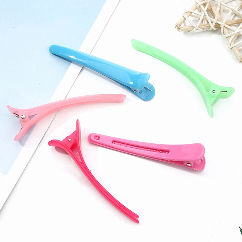 Set 10 Kẹp Tóc Mỏ Vịt Màu Trơn Chống Trượt Cho Bé Gái Bằng Nhựa