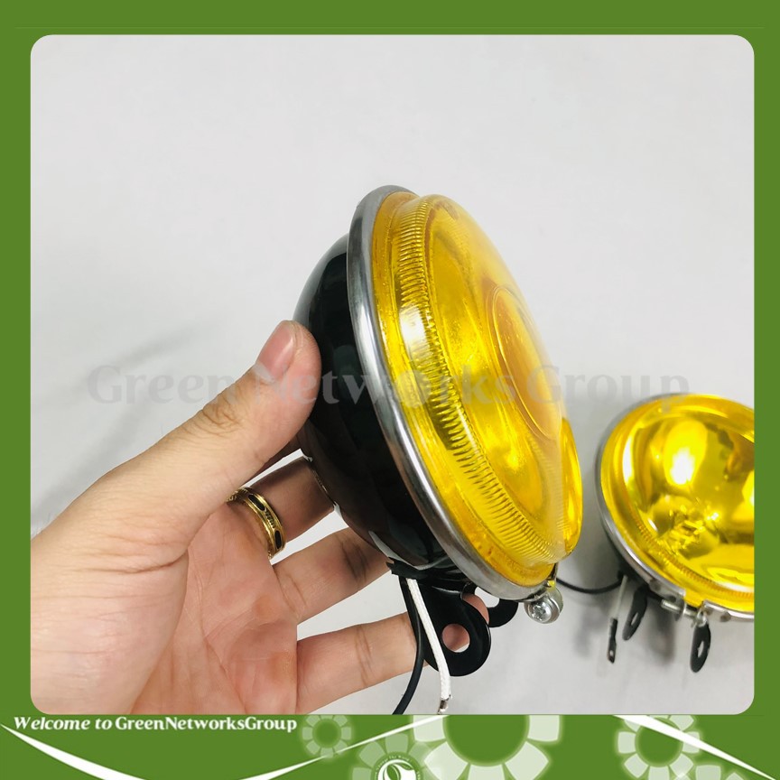Đèn pha sương cảng tròn Lớn SAGAS đích Sắt KC-8010 55W 12V mặt đèn màu vàng dùng được cho nhiều loại xe Greennetworks