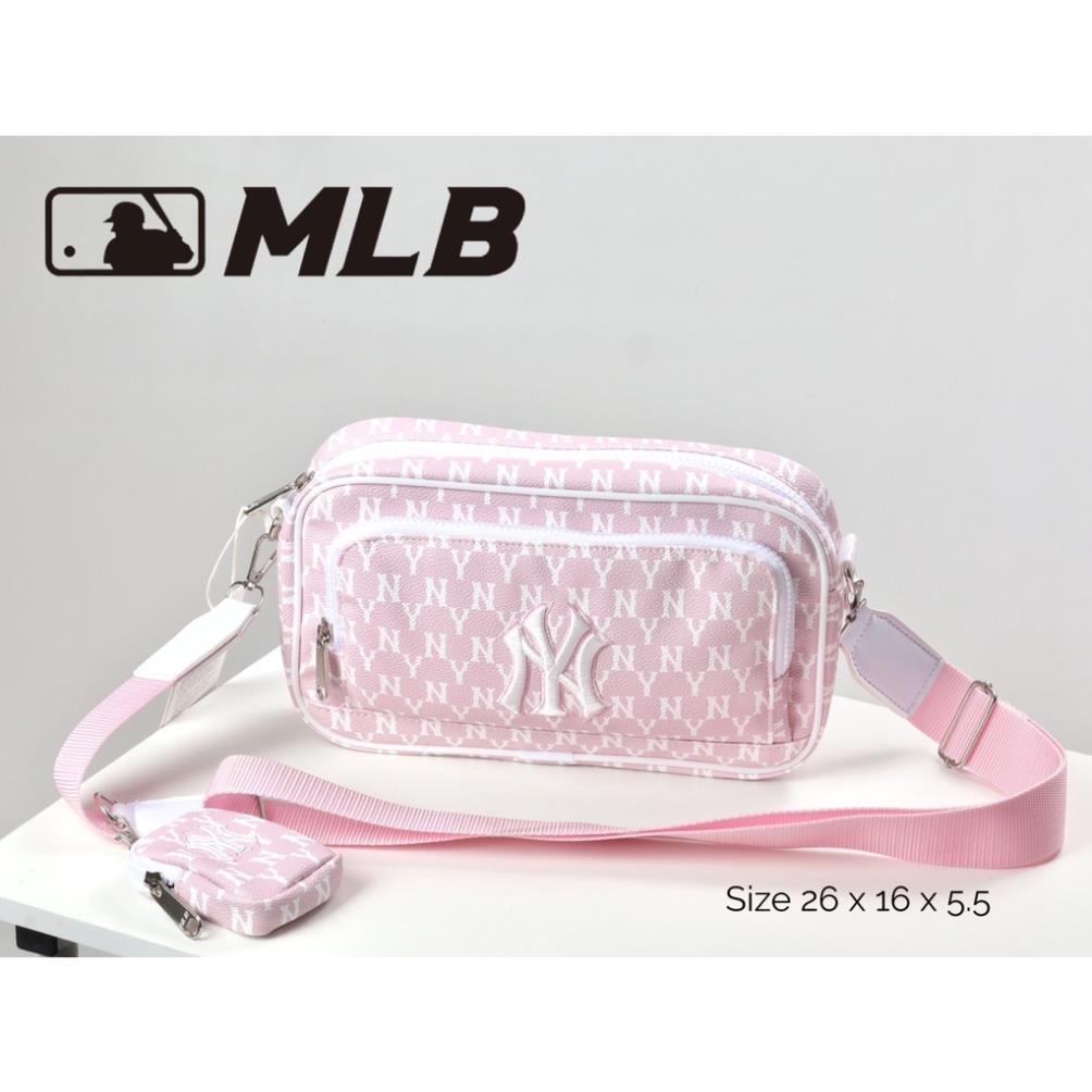 Túi bao tử MLB NY nữ hồng phấn,túi đeo chéo nữ,vải xịn sò,2 ngăn tiện lợi, thời trang