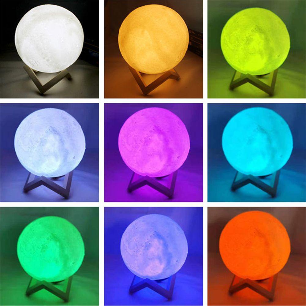YIYU Đèn Mặt Trăng Nhiều Màu Sắc Không Độc Hại Thân Thiện Với Môi Trường Kèm Giá Đỡ