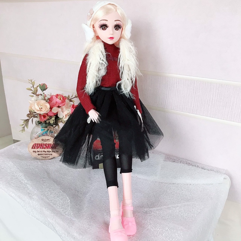 Búp Bê Bjd Cơ Thể Trắng Hồng Cao 60cm 21 Khớp Có Mi Mắt