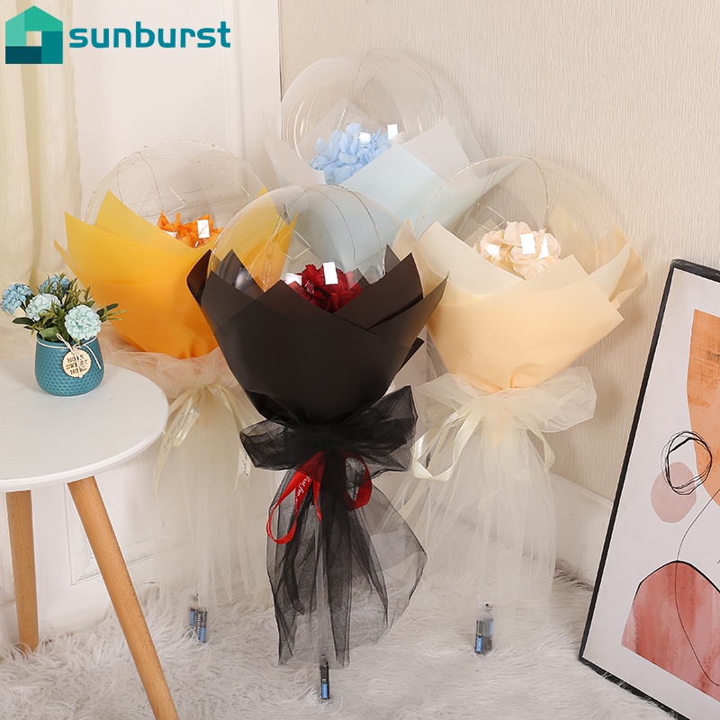 1 Bộ Bong Bóng Bobo Có Thể Tái Sử Dụng Với Bó Hoa Cẩm Tú Cầu Giả/Đèn Led Cho Tiệc Cưới Sinh Nhật Valentine