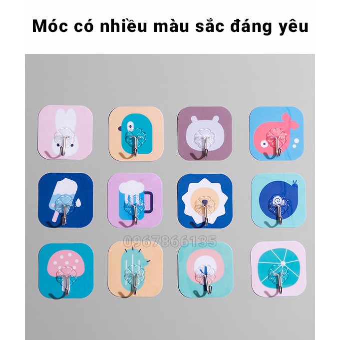 Móc treo đồ dán tường chịu lực, móc siêu chịu lực, móc dán tường hình dễ thương