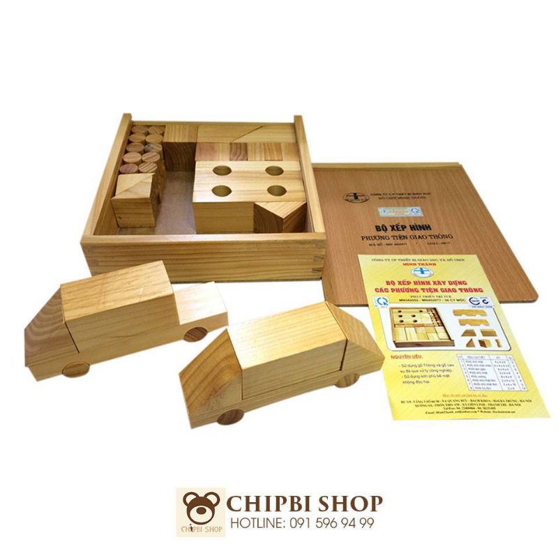Bộ xếp hình các phương tiện giao thông bằng gỗ ( 36CT)