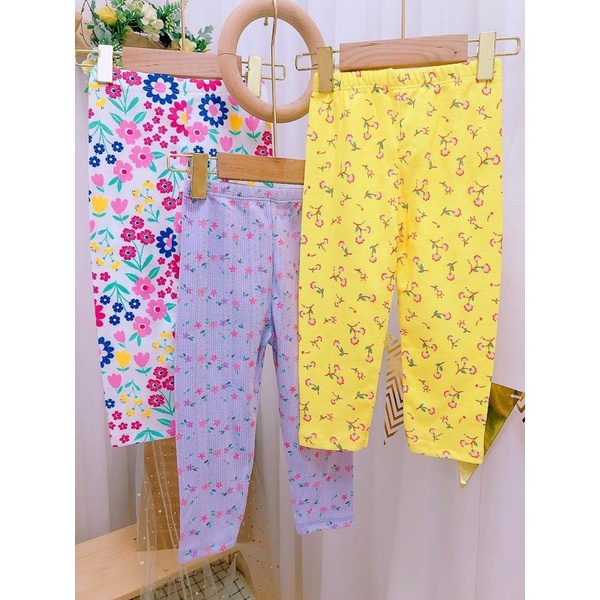 Quần legging thông hơi dài hoạ tiết màu 8-13 cho bé gái