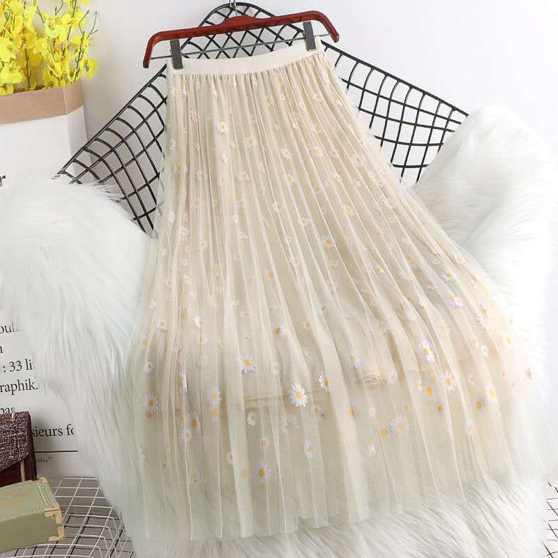 Chân Váy Lưng Cao Họa Tiết Hoa Cúc Xinh Xắn Thời Trang | BigBuy360 - bigbuy360.vn