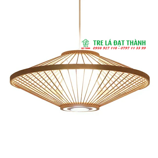 Chụp đèn mây tre trang trí quán ăn giá rẻ, chao đèn thả trần bằng tre