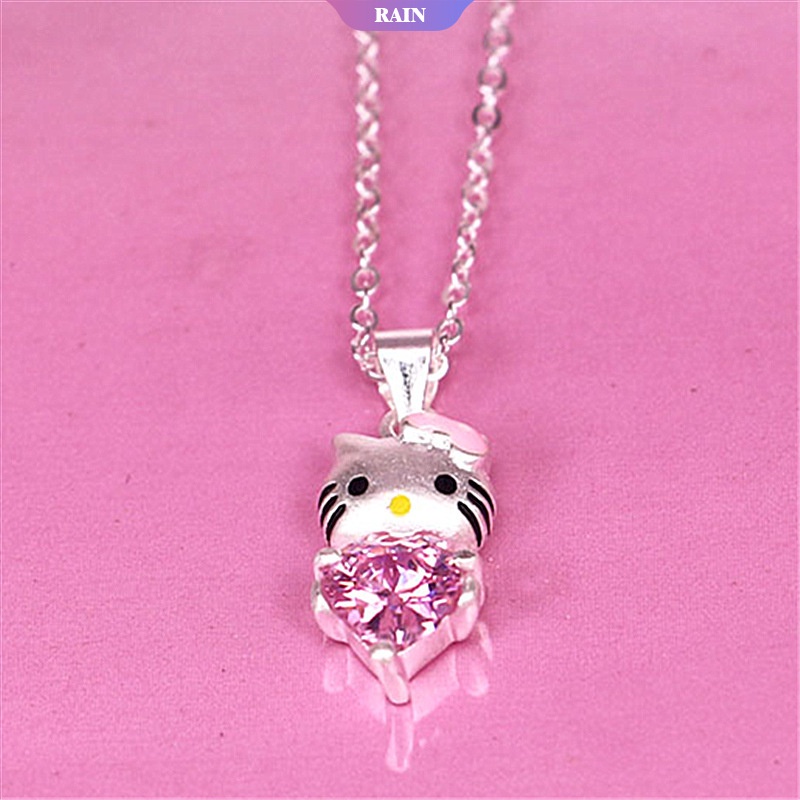 Vòng cổ Mặt Mèo Hello Kitty Đính Đá Pha Lê Dễ Thương