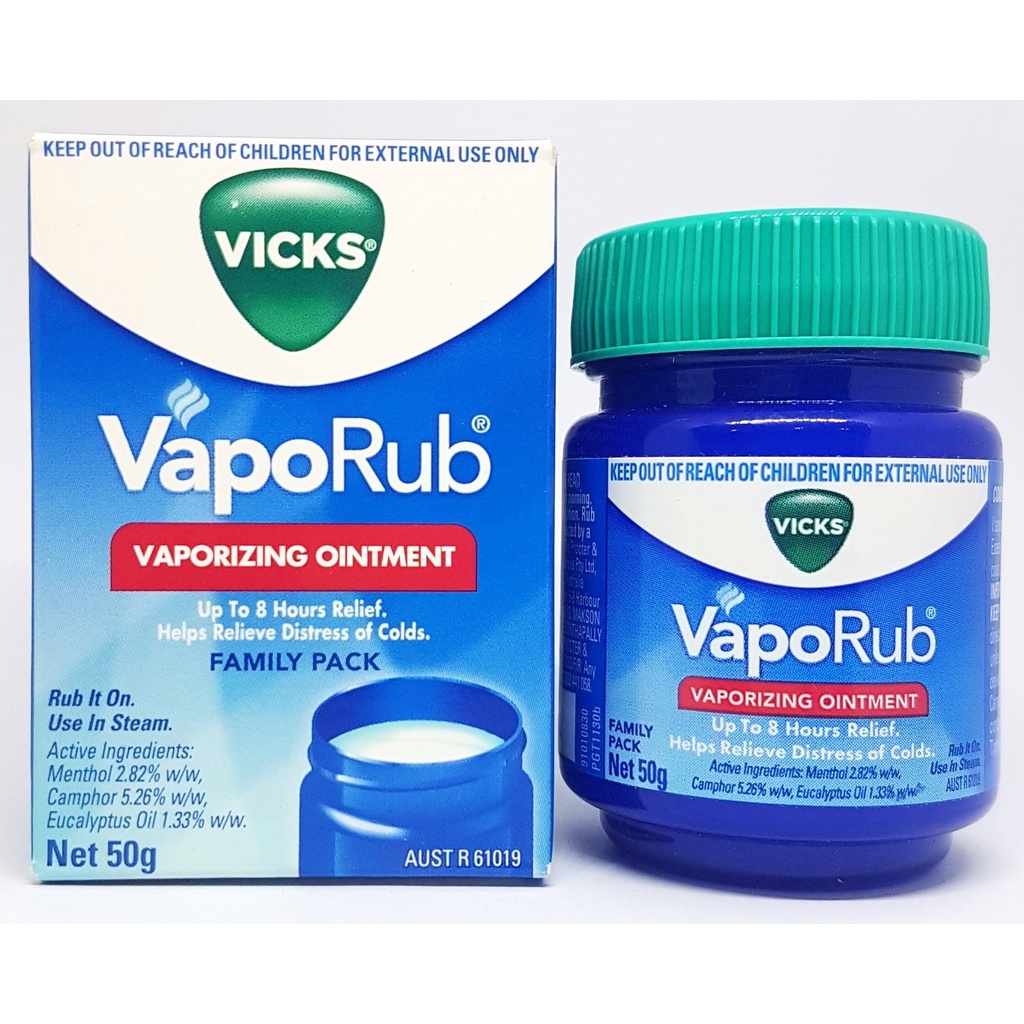 Vicks VapoRub Ointment Decongestant Chest Rub Dầu bôi ấm ngực 50g