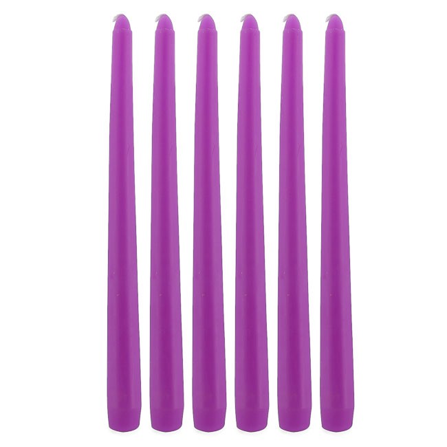 Hộp 6 cây nến thơm taper Quang Minh Candle NQM1991 25cm (Tím)