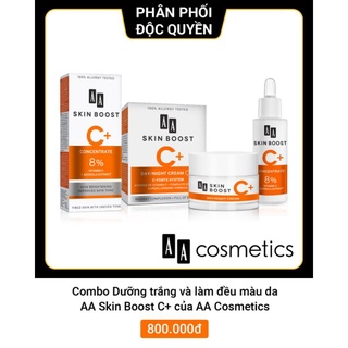Kem dưỡng trắng c+ và serum c+ aa cosmeics