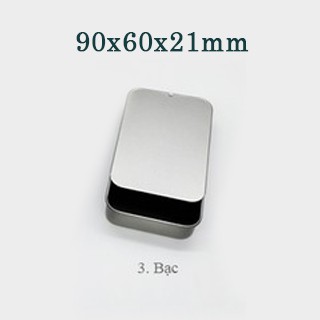 9.2*6*2cm-Hộp thiếc chữ nhật nắp trượt đựng nước hoa khô, ~80-90g/ml