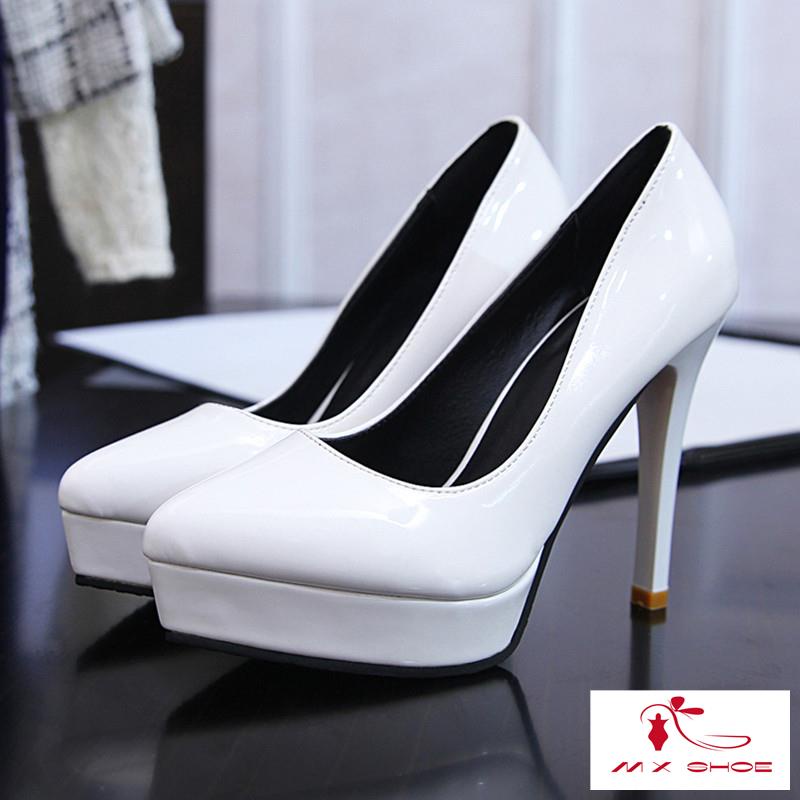 Giày Cao Gót Da Bóng Mũi Nhọn Chống Thấm Nước Phong Cách Âu Mỹ Quyến Rũ 2022