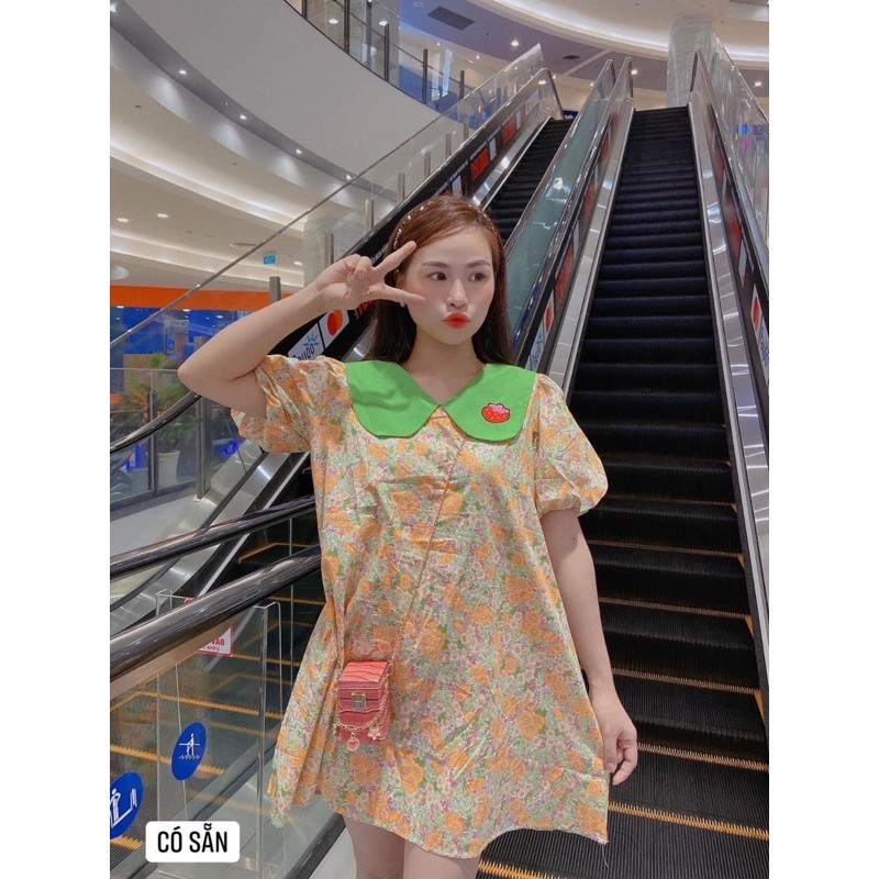 [Mã WASKT304 giảm 15% tối đa 30K đơn 99K] Đầm hoa bbdoll thêu hoạ tiết dâu tây dễ thương🌸 Ảnh thật