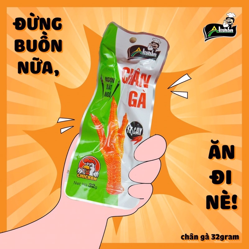 Chân gà cay việt Nam hãng Alishan, ủ vị xì dầu tỏi ớt siêu ngon, hương vị tứ xuyên