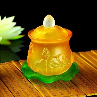 Chén thủy tinh lá đế - Vàng