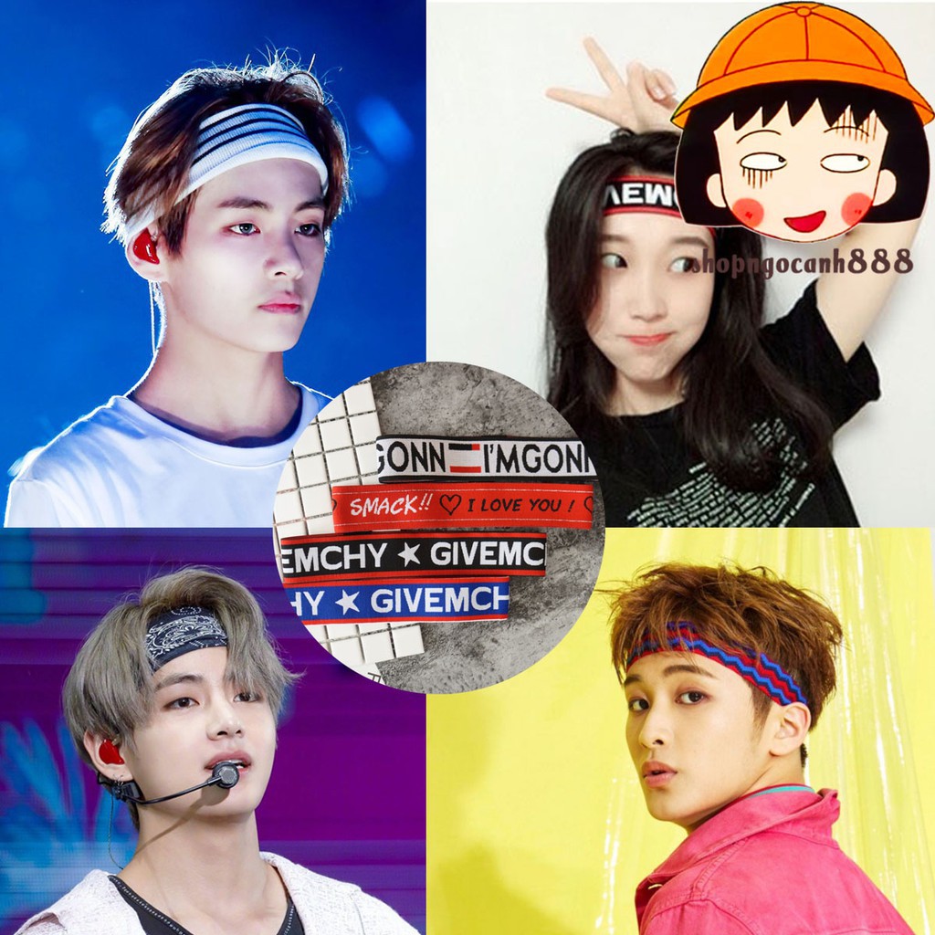3: Headband V BTS Băng Đô Thể Thao Cotton TFBOYS Phong Cách Hàn Quốc Siêu Co Giãn ^^