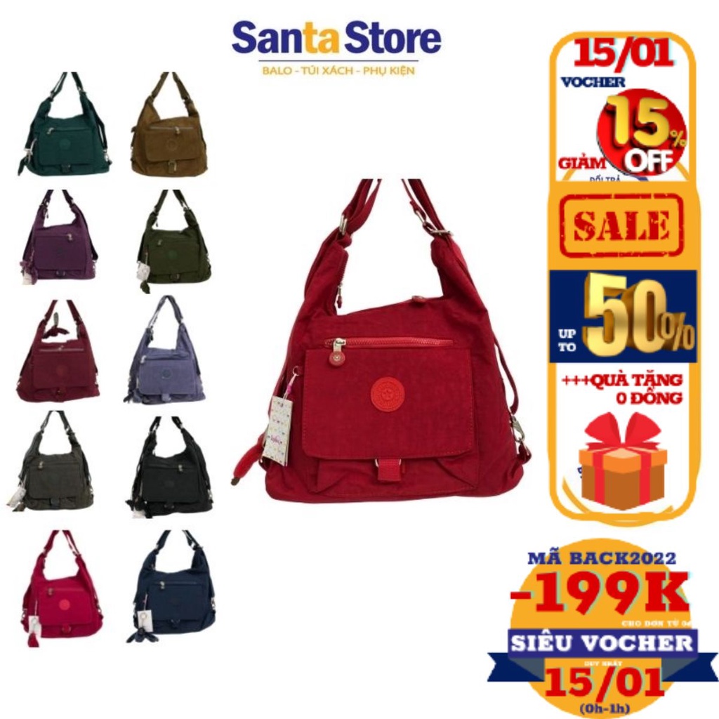 Túi vải đeo vai nữ Kipling KL669 Túi tote xách tay đeo chéo đẹp size to đi làm đựng đồ du lịch thời trang SANTA STORE