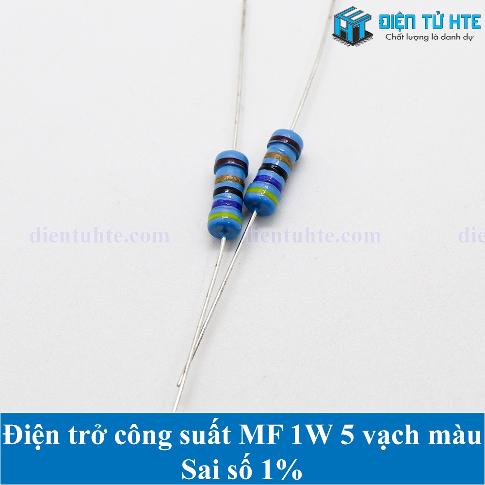 Gói 10 con Điện trở MF 1% 1W 5 vạch màu 1R-470R