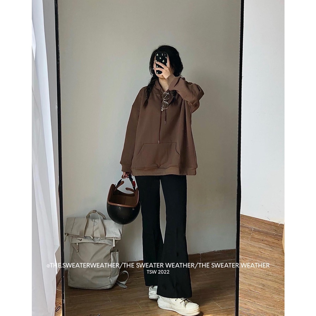 Áo hoodie nỉ bông trơn