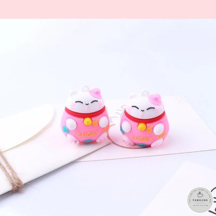 Móc khoá hình 3d mèo thần tài may mắn cute TABILINE nhựa PVC mềm cao cấp MK01