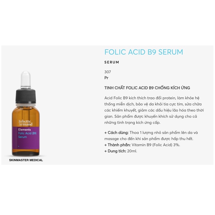 TINH CHẤT FOLIC ACID B9 CHỐNG KÍCH ỨNG - FOLIC ACID B9 SERUM