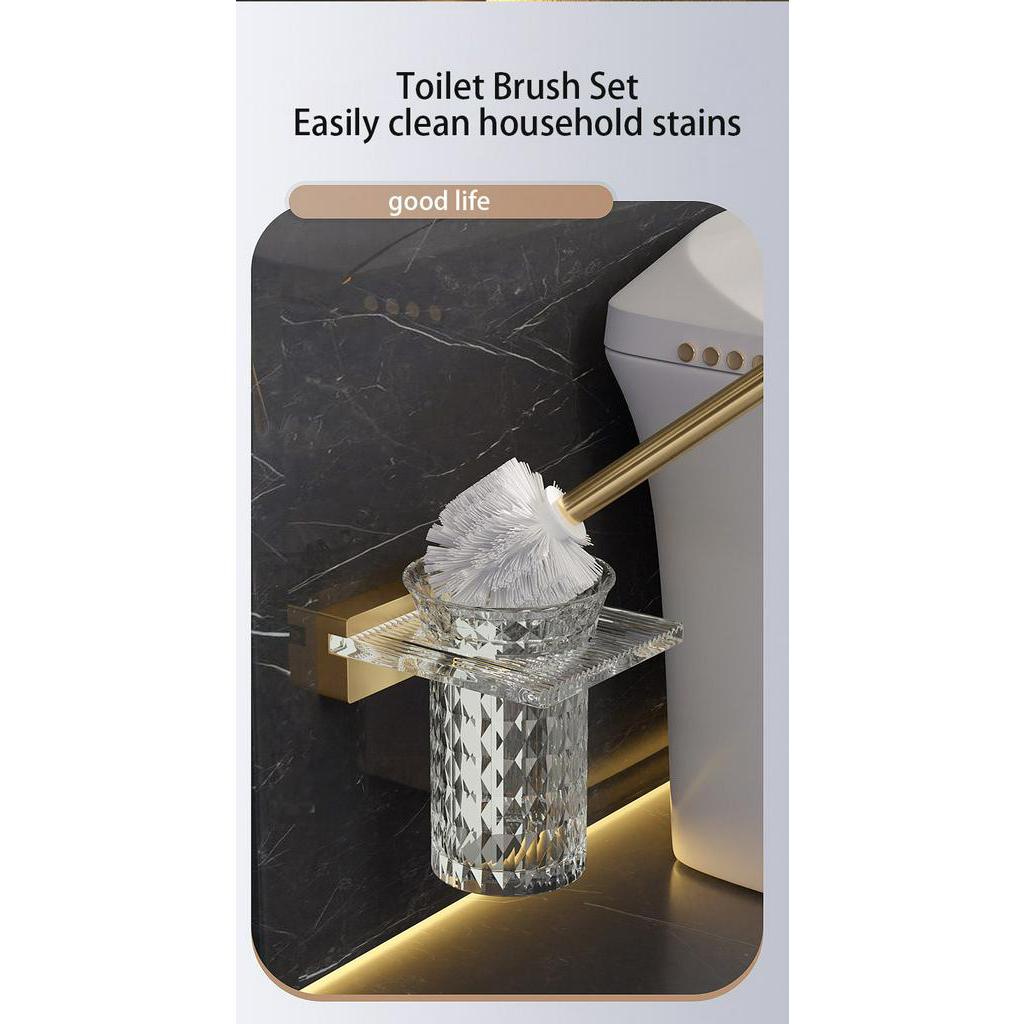 A-life Bộ Giá Treo Khăn Tắm Acrylic Màu Đỏinternet Tiết Kiệm Không Gian Kèm Vỏ Bọc Bàn Chải Vệ Sinh toilet