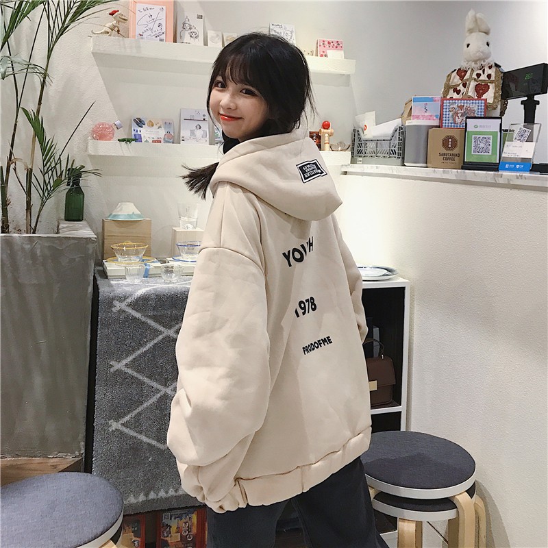 [MŨ 2 LỚP] Áo Khoác Hoodie Zip Nỉ Bông Xịn Ulzzang Nữ Dáng Rộng Phong Cách Hàn Quốc - Liti shop