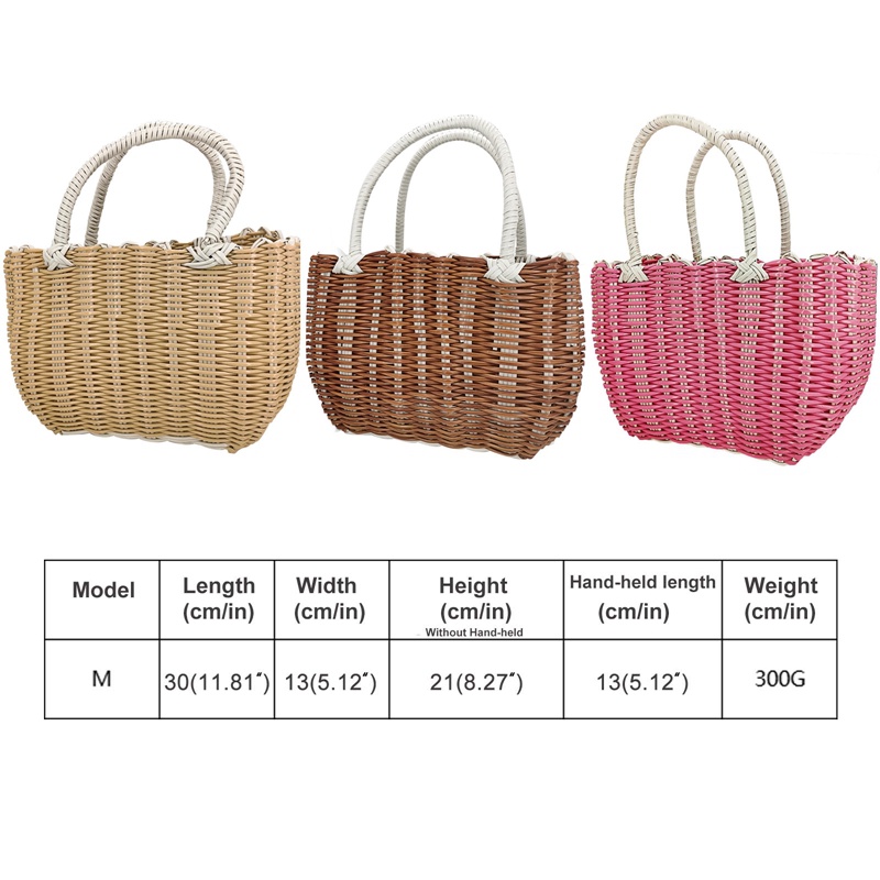 Giỏ Đan Mây Bằng Nhựa Thủ Công Tiện Dụng Mang Theo Dã Ngoại