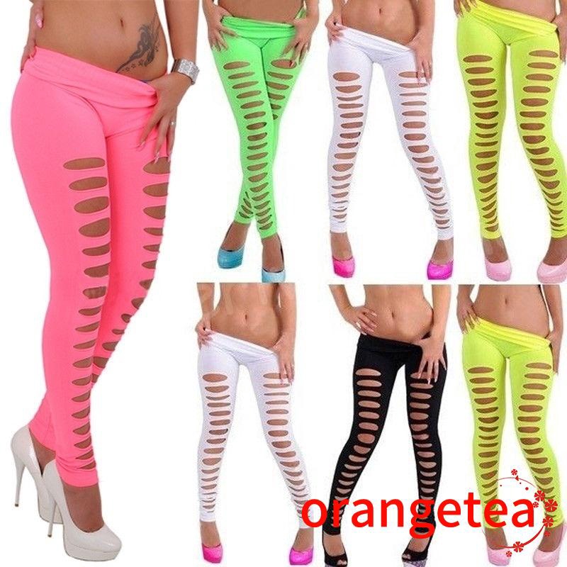 Quần legging bó sát khoét lỗ gợi cảm cho nữ